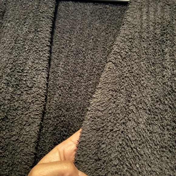 Cozy Black Women's Sweater - Barefoot Dreams Cozychic L - Picture 4 of 7